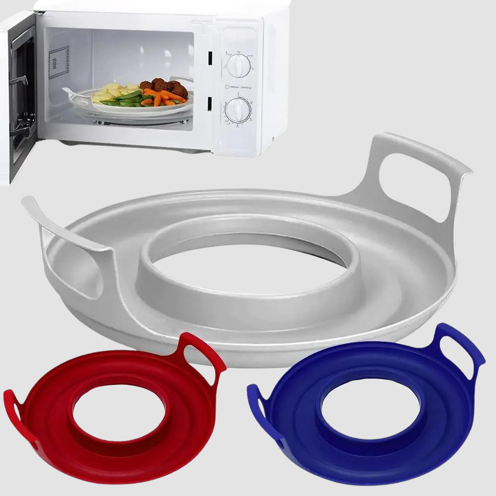 Cool-Touch Microwave Tray with Cover - Kitchen Safety