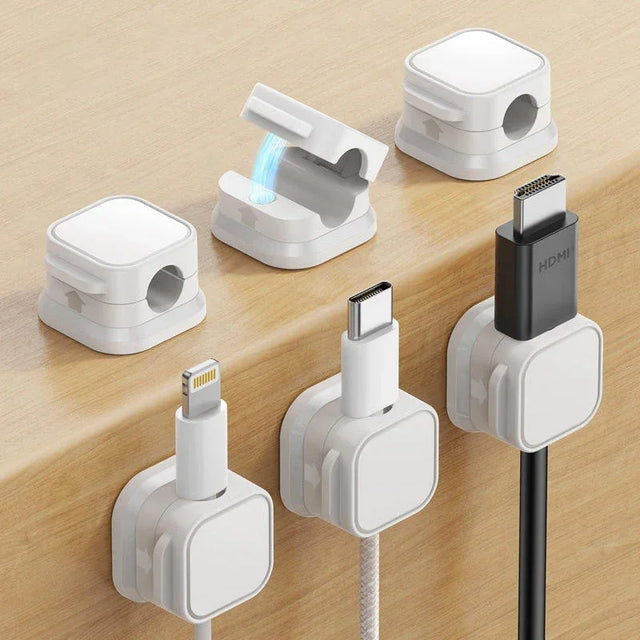 Magnetic Cable Management Clips – Seamless Adhesive Wire Organizers for Charger & Headphone Cables