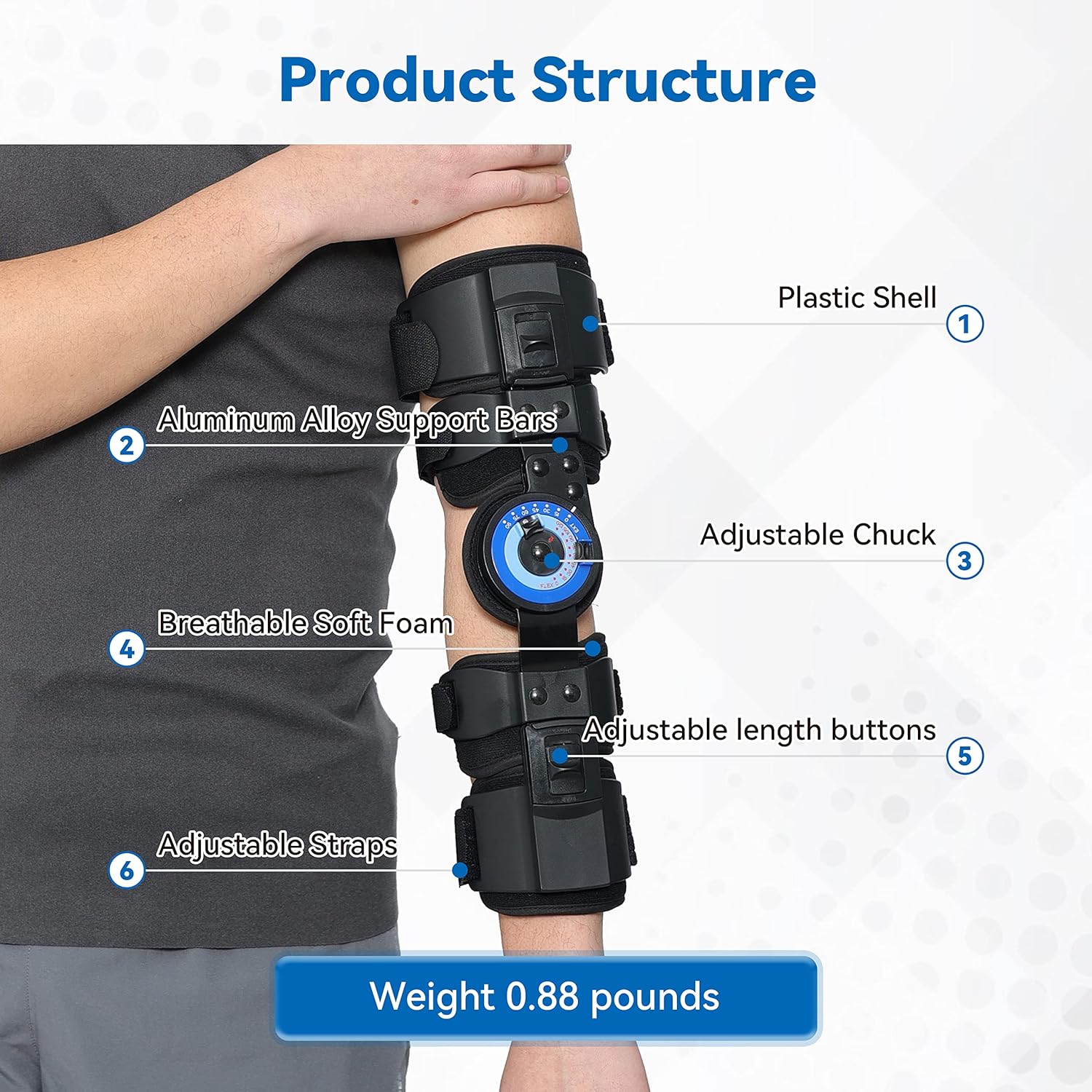 Post-Surgery Elbow Brace - Adjustable Recovery Support