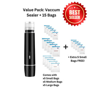 Food Preserve Compact Vacuum Sealer – Includes 5 FREE Reusable Bags!