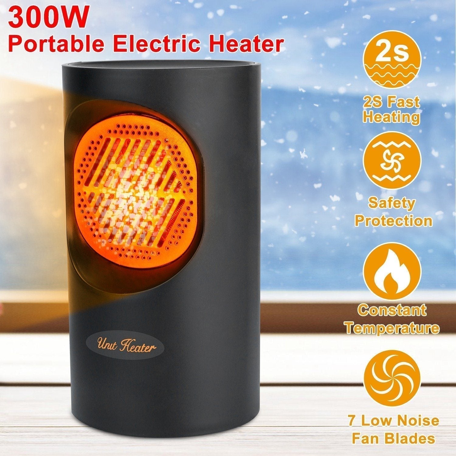 300W Fast-Heating Portable Heater