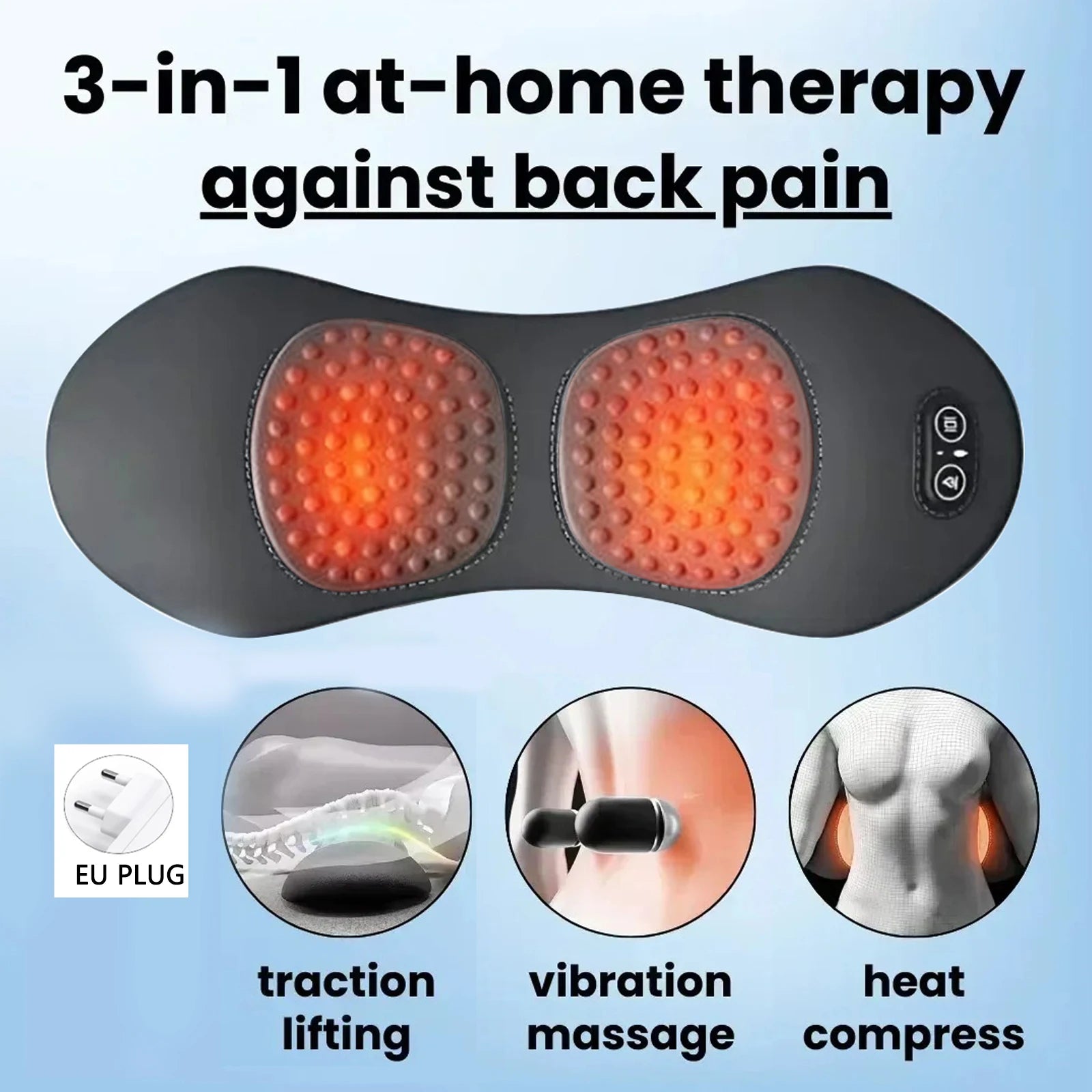 3-in-1 Back Massager - Shiatsu Pain Relief