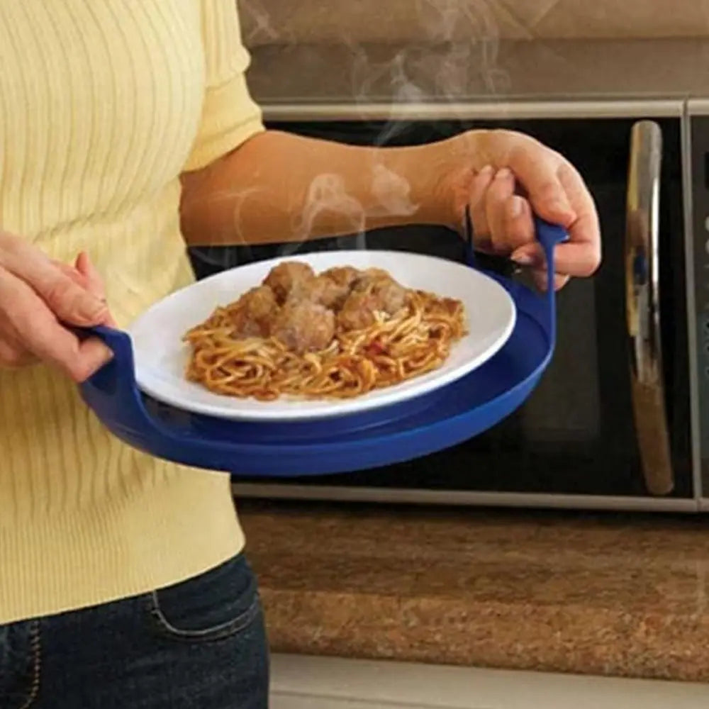 Cool-Touch Microwave Tray with Cover - Kitchen Safety