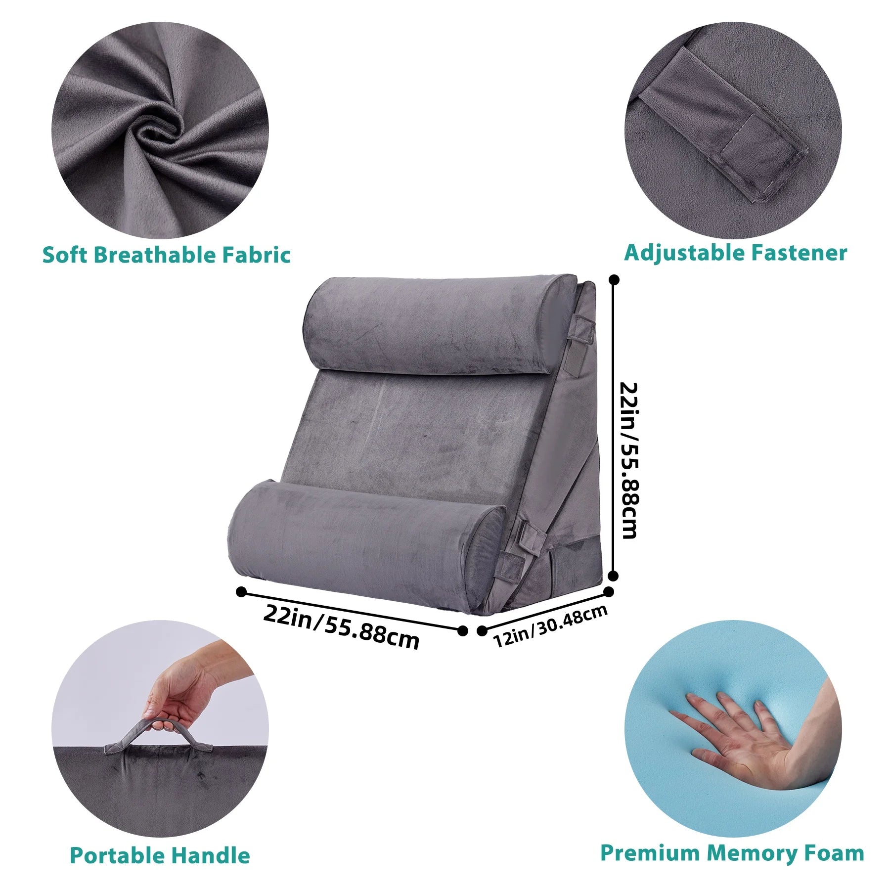4-Piece Wedge Pillow Set - Adjustable Sleep Support