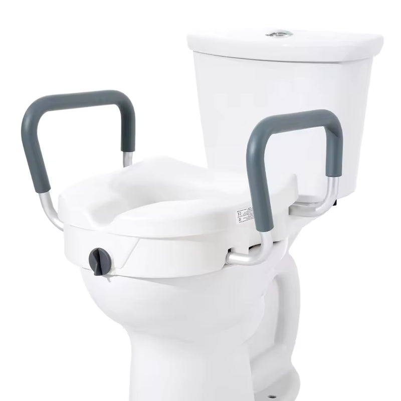 Raised Toilet Seat 5" - Elderly Bathroom Safety (350 lbs)
