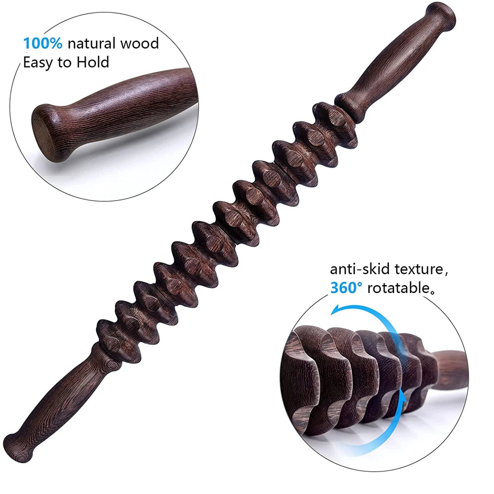 Wooden Massage Roller - Gua Sha Trigger Point Tool