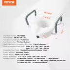 Raised Toilet Seat 5" - Elderly Bathroom Safety (350 lbs)