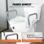 Raised Toilet Seat 5" - Elderly Bathroom Safety (350 lbs)
