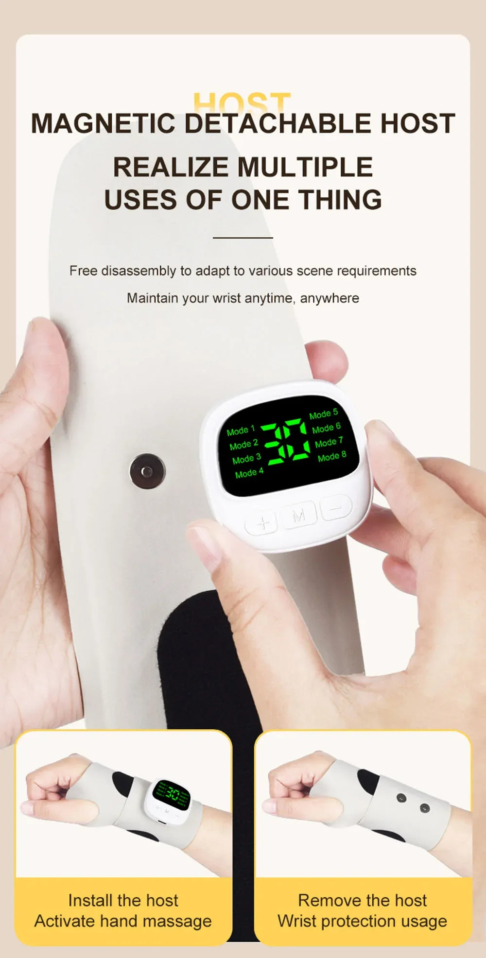 Cordless Hand Massager - USB Wrist Support Brace