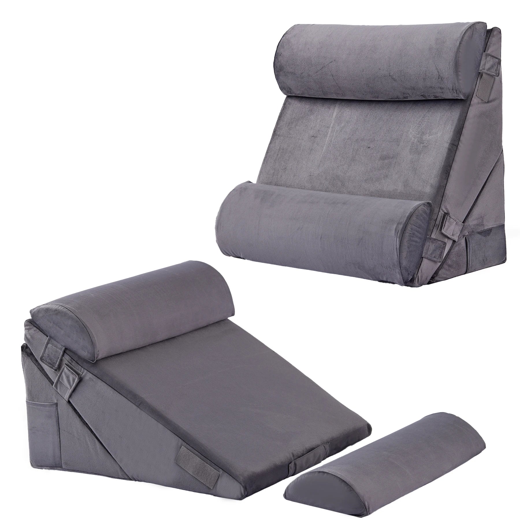4-Piece Wedge Pillow Set - Adjustable Sleep Support