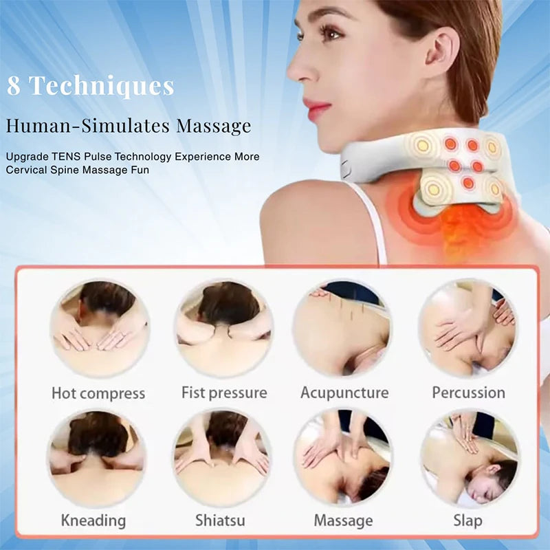 Electric Neck Massager - TENS Pulse Heating Therapy