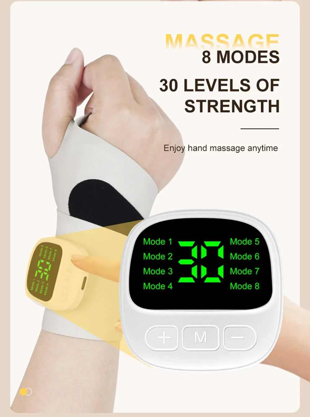Cordless Hand Massager - USB Wrist Support Brace