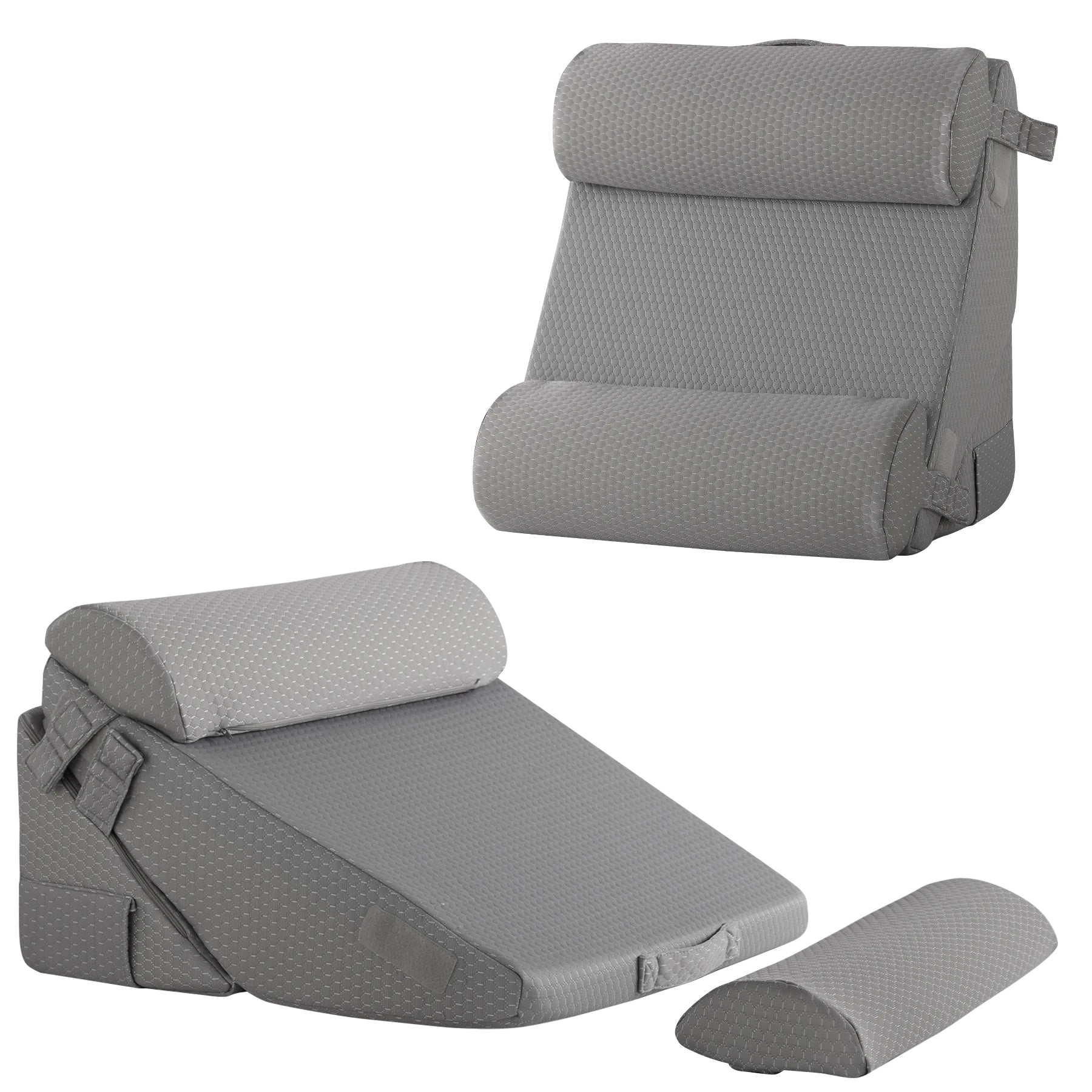 4-Piece Wedge Pillow Set - Adjustable Sleep Support
