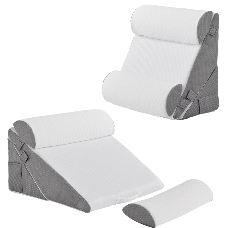 4-Piece Wedge Pillow Set - Adjustable Sleep Support