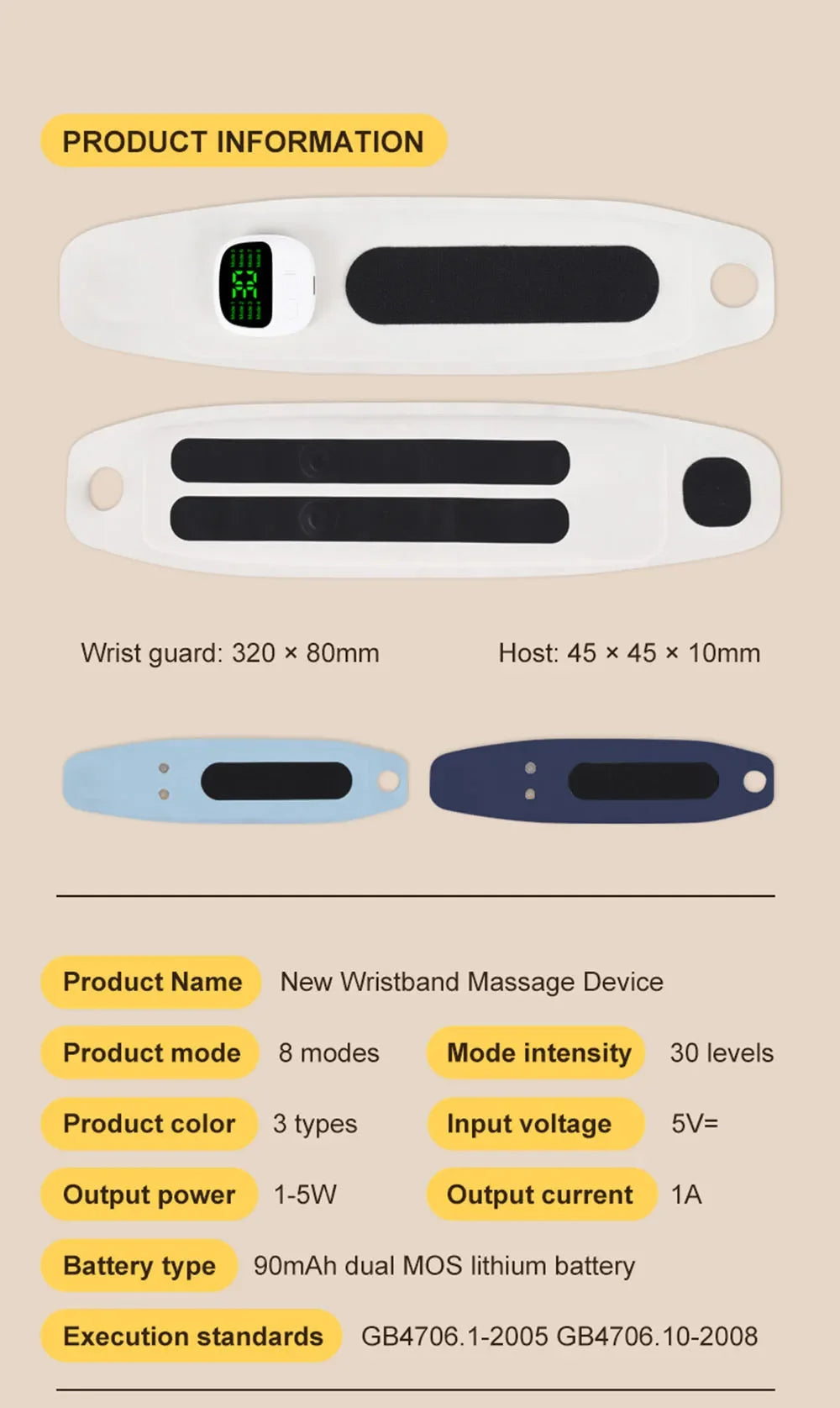 Cordless Hand Massager - USB Wrist Support Brace