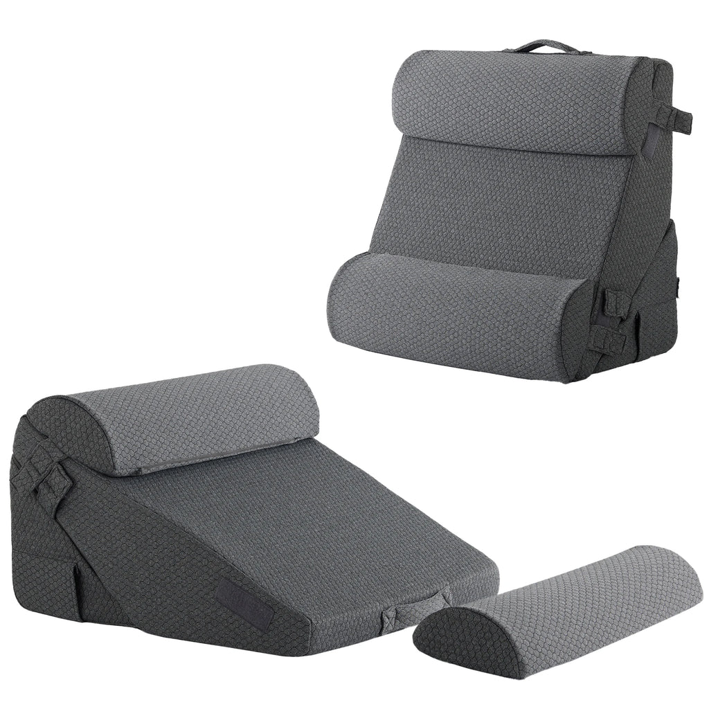 4-Piece Wedge Pillow Set - Adjustable Sleep Support