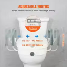 Raised Toilet Seat 5" - Elderly Bathroom Safety (350 lbs)