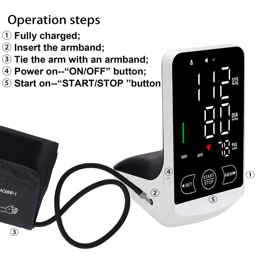 Blood Pressure Monitor - Large Display (Rechargeable)