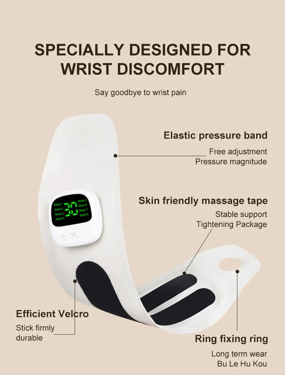 Cordless Hand Massager - USB Wrist Support Brace