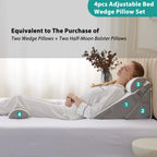 4-Piece Wedge Pillow Set - Adjustable Sleep Support