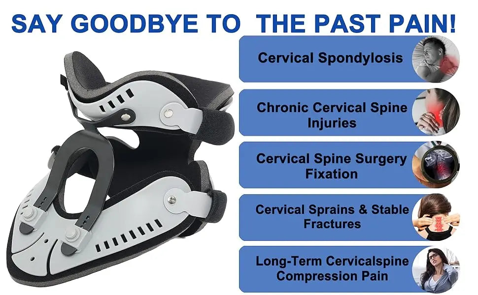 Neck Brace - Adjustable Cervical Collar for Pain Relief