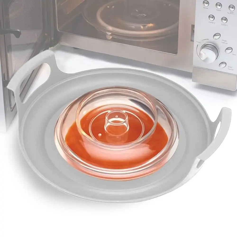 Cool-Touch Microwave Tray with Cover - Kitchen Safety