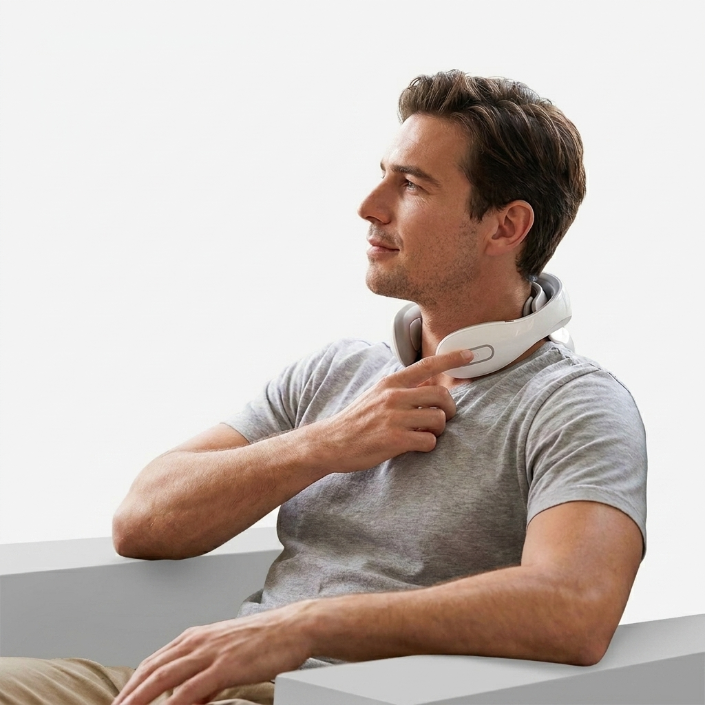 TENS & EMS Pulse Massager white background