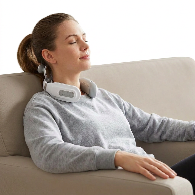 Electric Neck Massager TENS white background