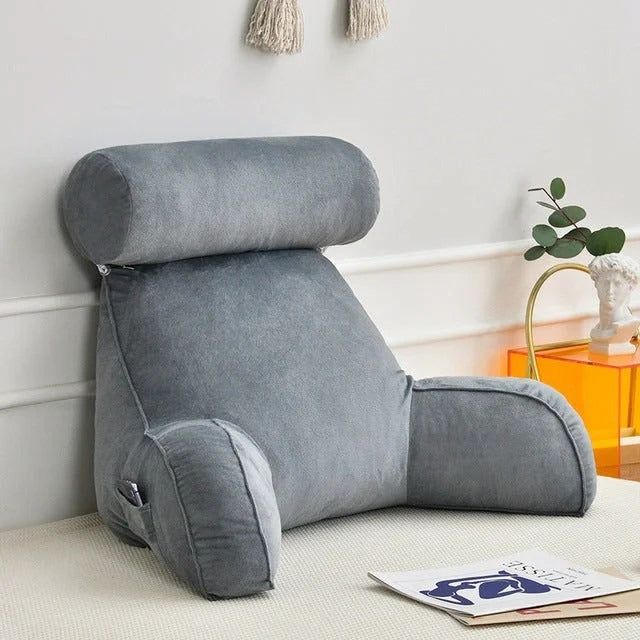 Adjustable Backrest Pillow with Arms